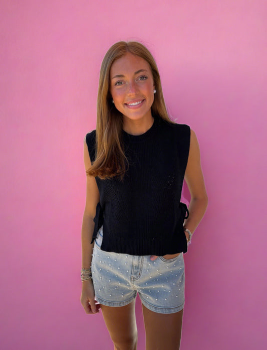 Autumn Cashmere Shaker Side Tie Top