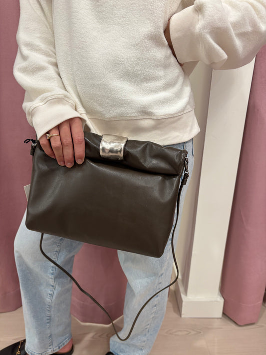 Staud Cuff Clutch in Truffle