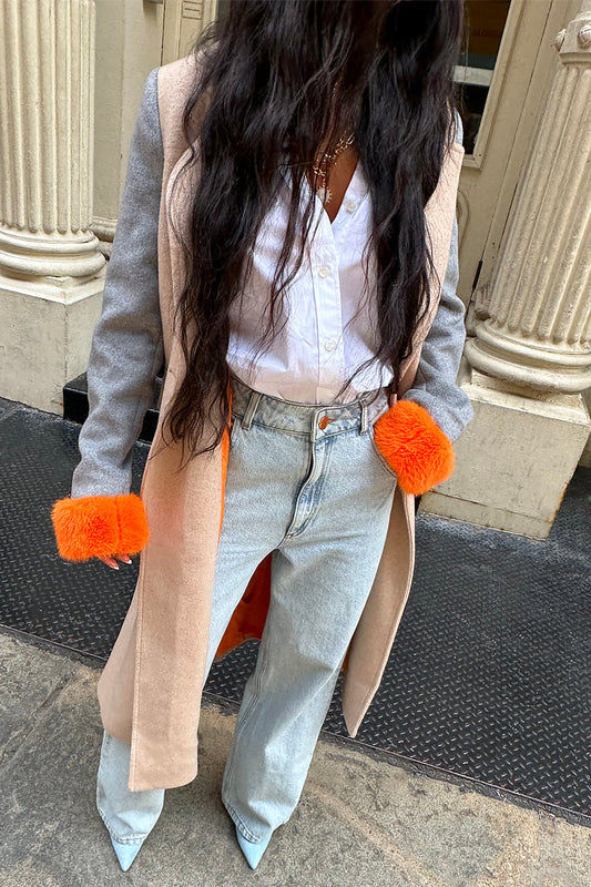 Never Fully Dressed Camel Fur Cuff Petra Coat