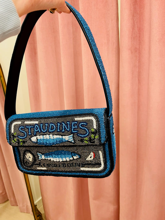 Staud Tommy Beaded Bag Staudines Blue