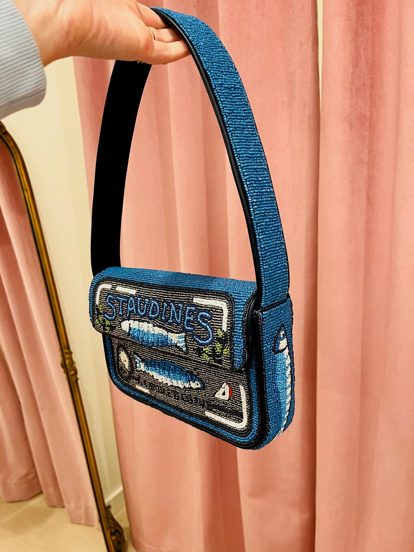Staud Tommy Beaded Bag Staudines Blue