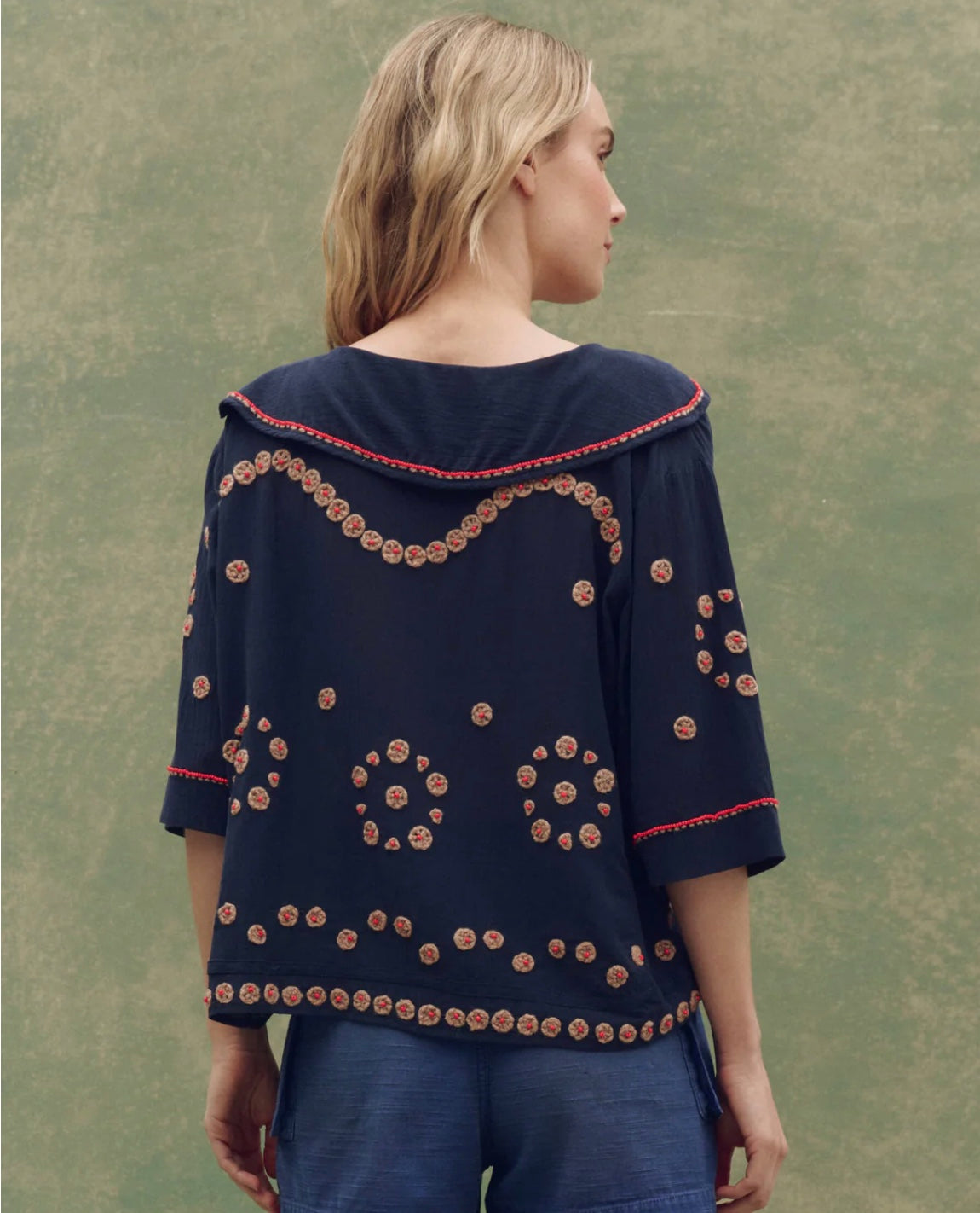 The Great Beaded Vintage Sailor Top