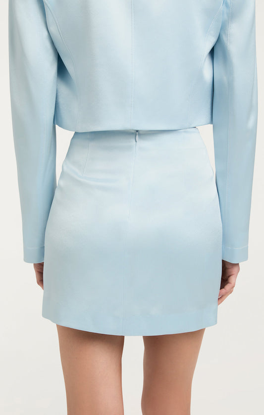 Cinq a Sept Satin Doris Skirt-  Glacial Blue