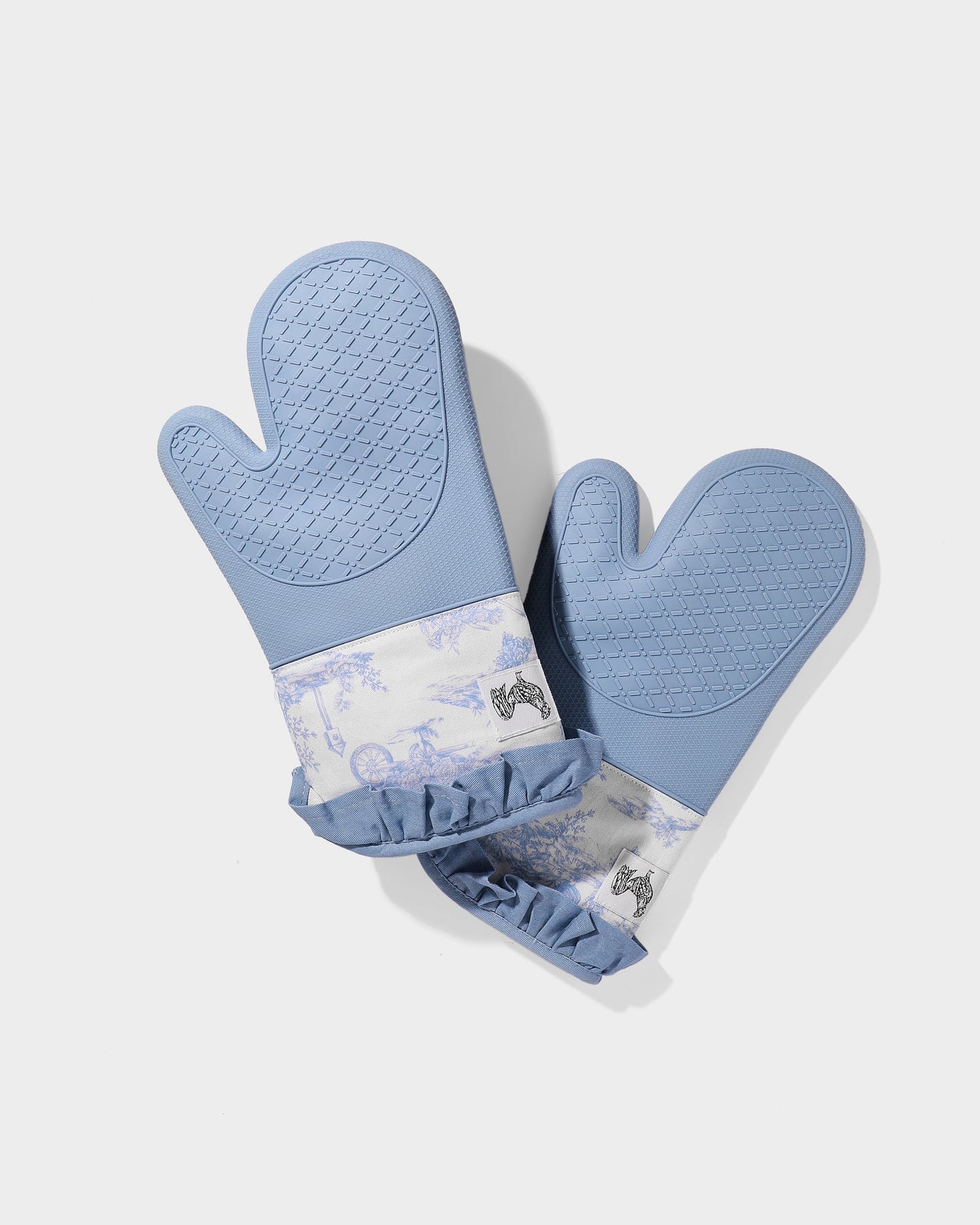 Friend of Mine Oven Mitts - Blue Toile
