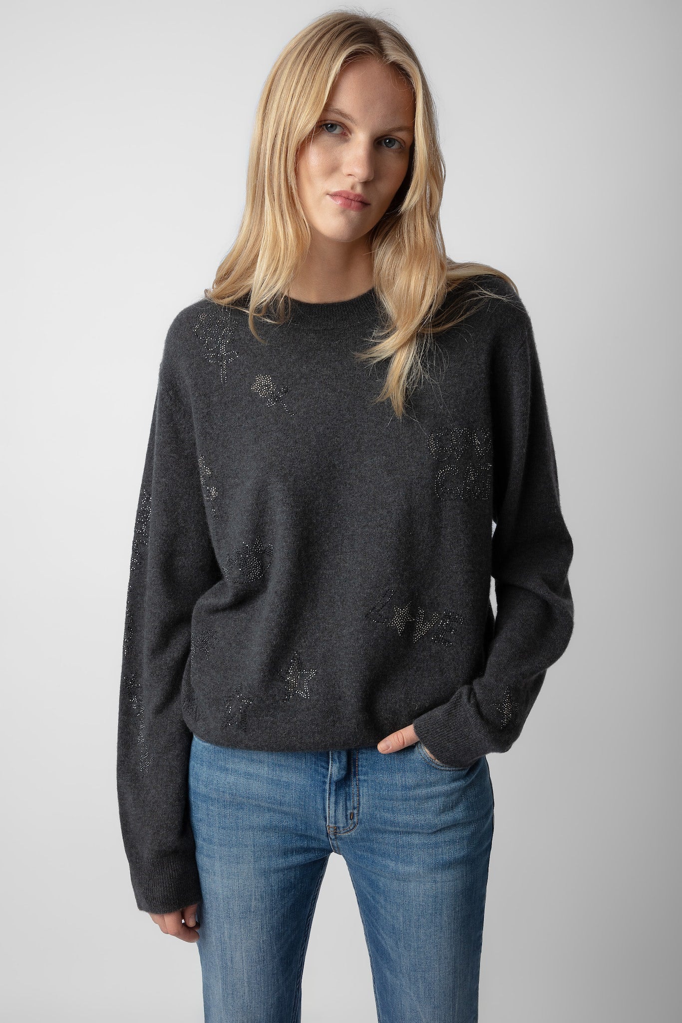 ZADIG & VOLTAIRE Pravis Cashmere Diamanté Sweater