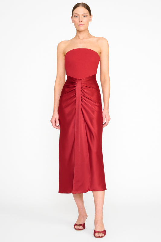 Staud Midi Wayfaring Dress - Rouge