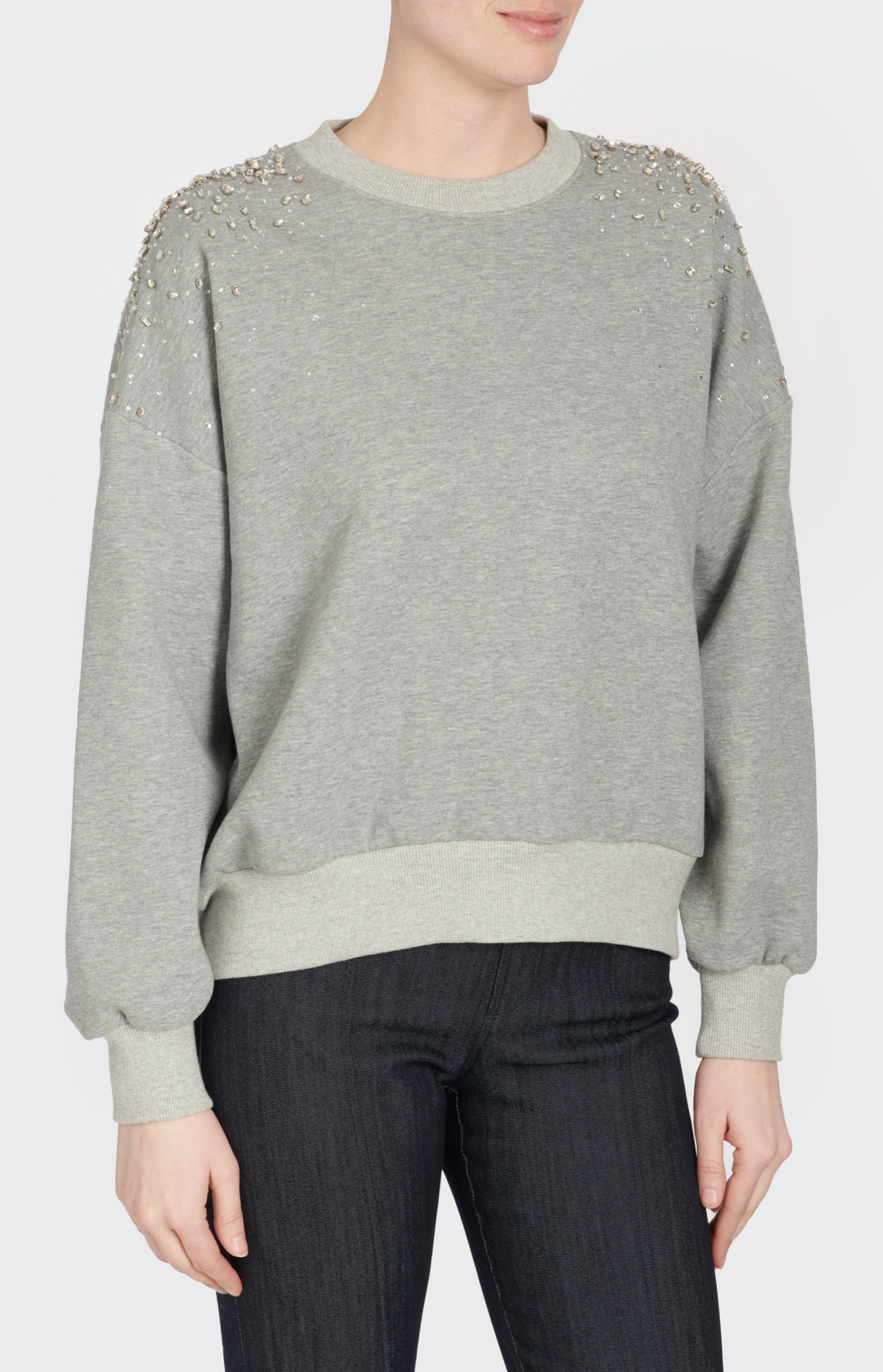 Cinq a Sept Crackle Rhinestone Brandy Pullover