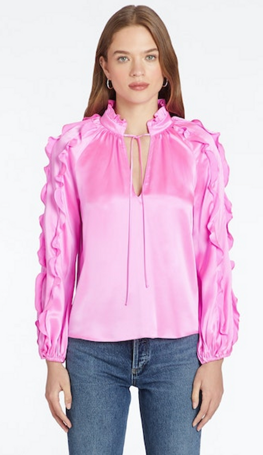 Amanda Uprichard Claudine Silk Top - Aster