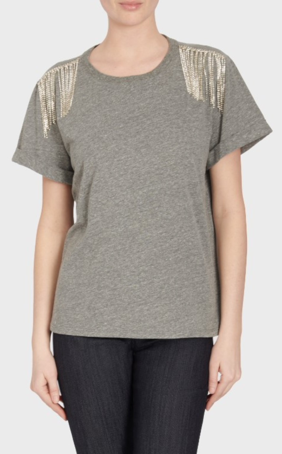 Cinq a Sept Rhinestone Fringe Bree Tee