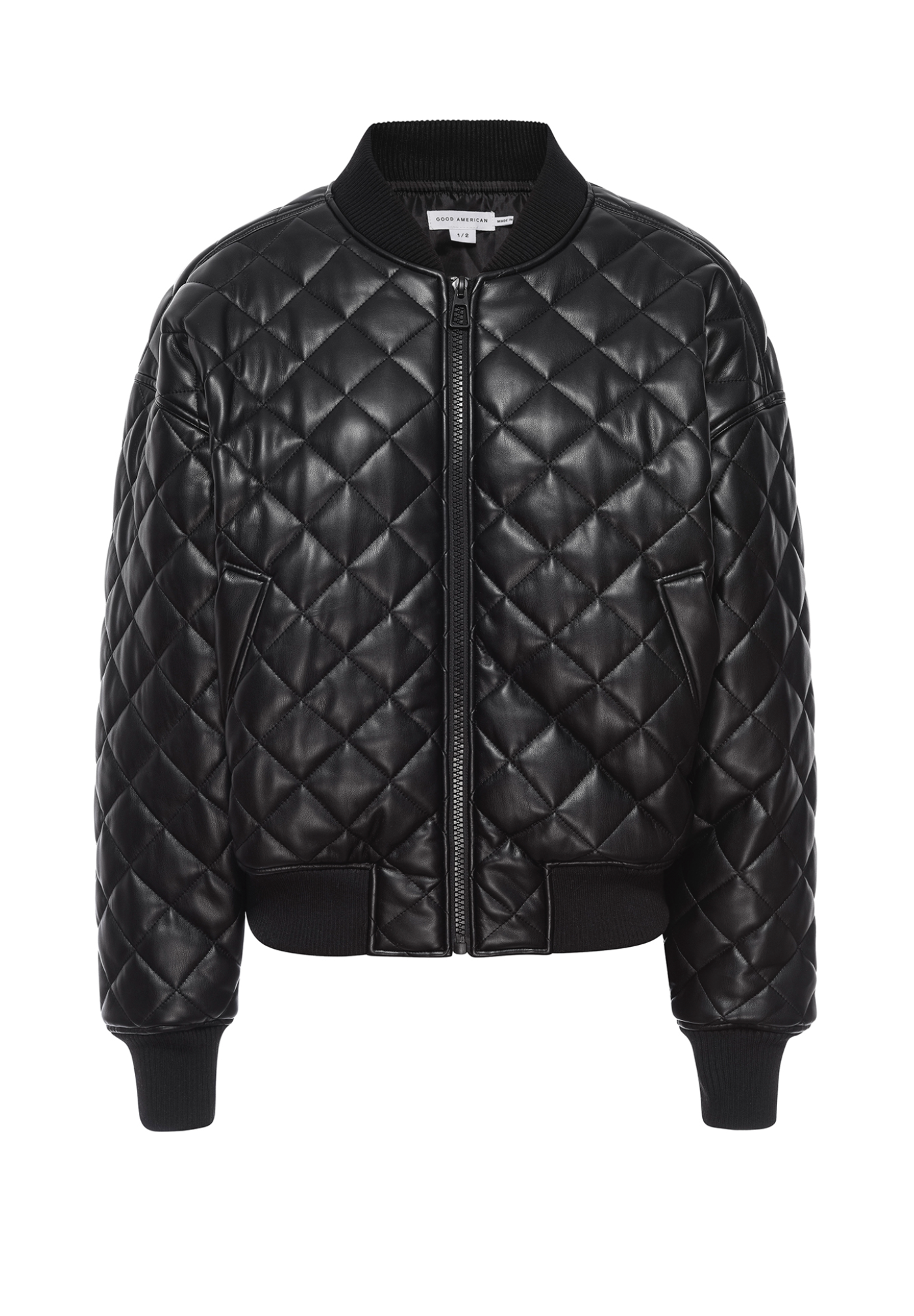 Good American Better than Leather Quilted Bomber