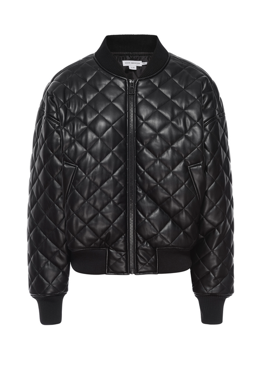 Good American Better than Leather Quilted Bomber