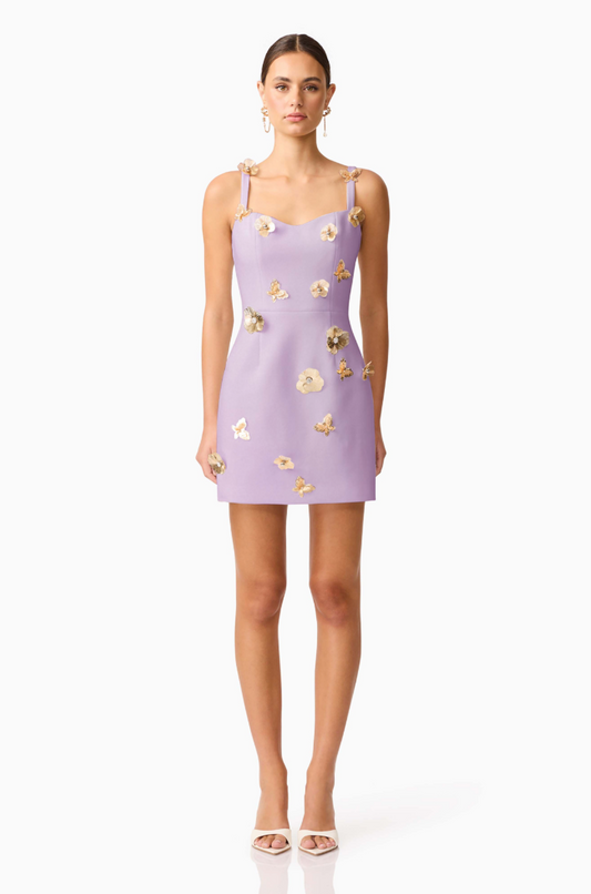Elliatt Mira Sweetheart Mini Dress in Purple