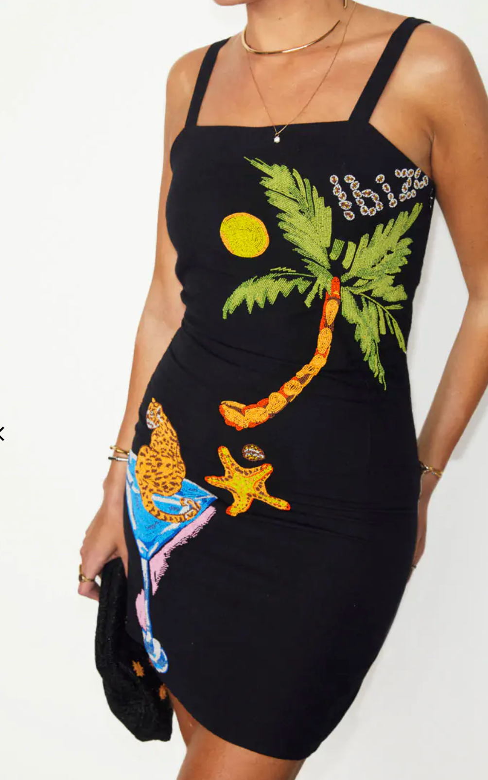 Never Fully Dressed Black Ibiza Catalina Mini Dress