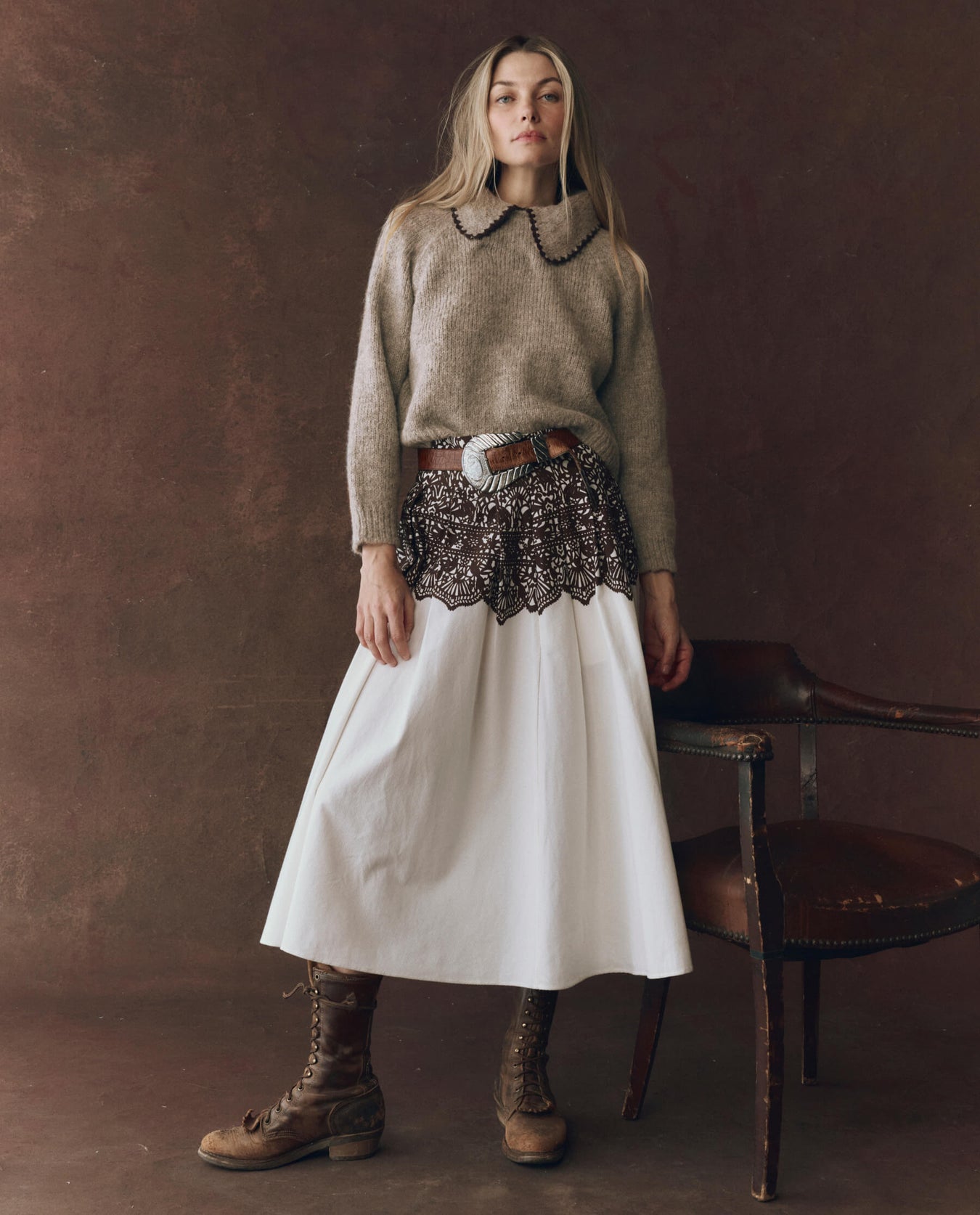 The Great. THE CROCHET COLLAR PULLOVER