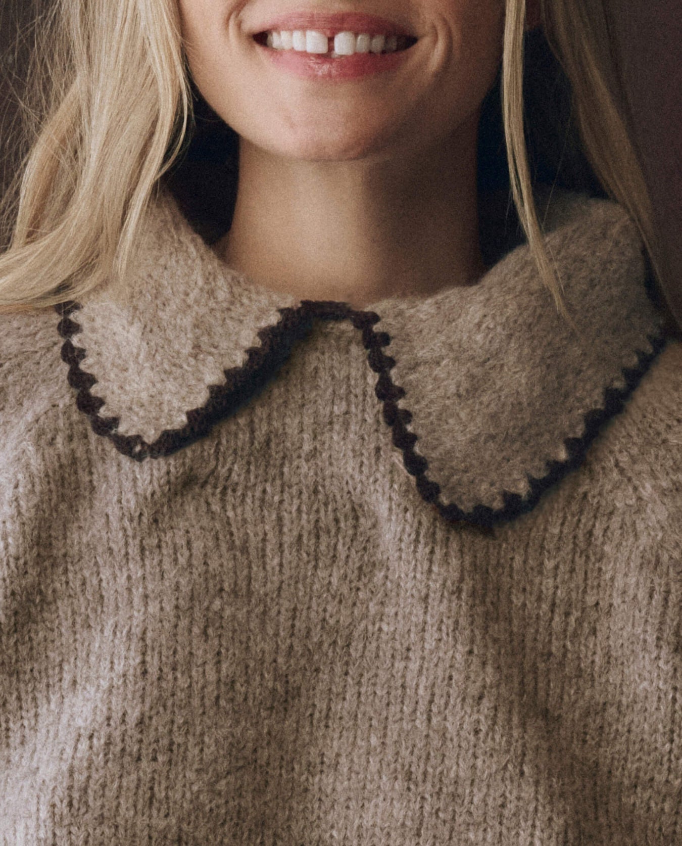 The Great. THE CROCHET COLLAR PULLOVER