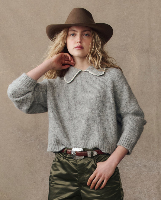 The Great The Crochet Collar Pullover