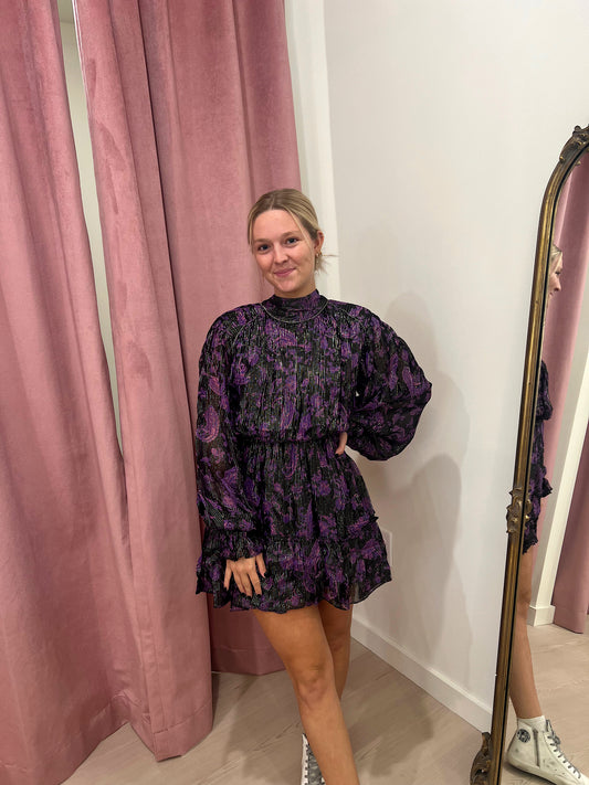 Hemant & Nandita Viha Black and Purple Dress