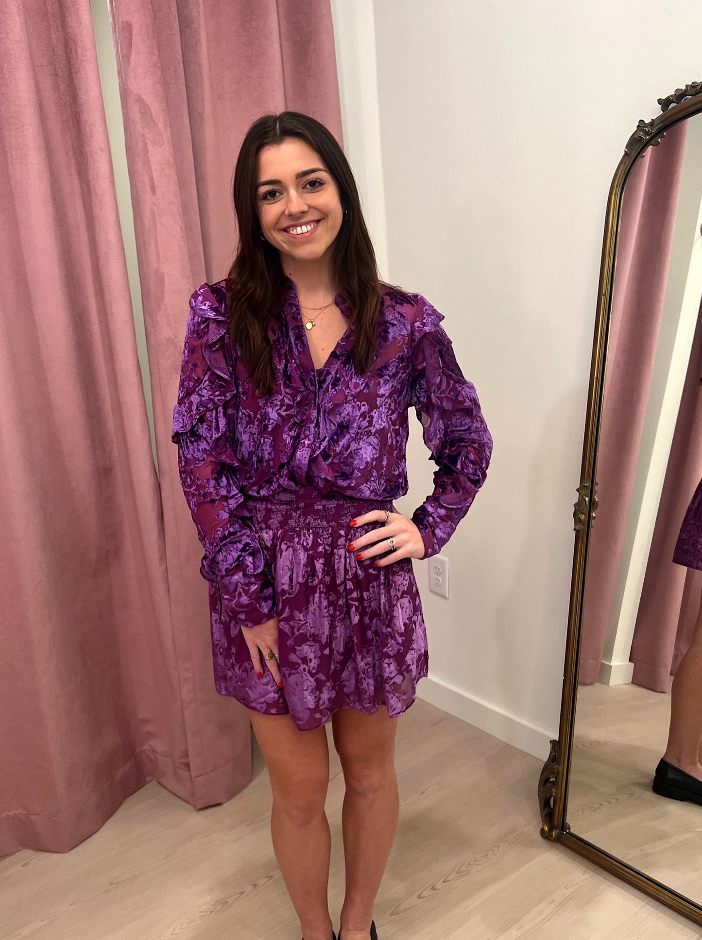 Hemant & Nandita Reha Purple Velvet Skirt