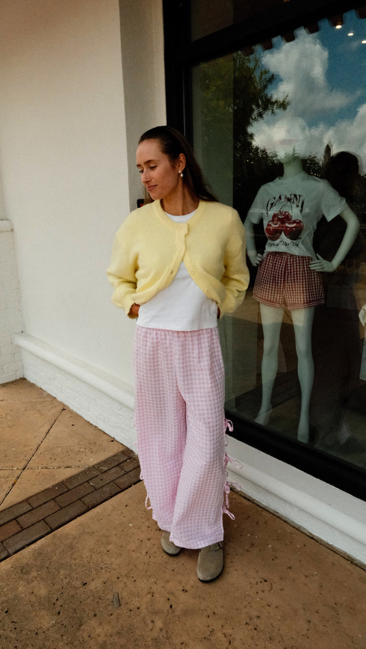 The Casey Bow Tie Pant - Pink