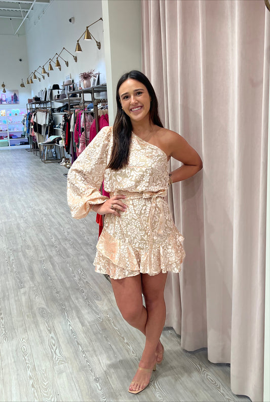 Hemant & Nandita Reha Nude Dress