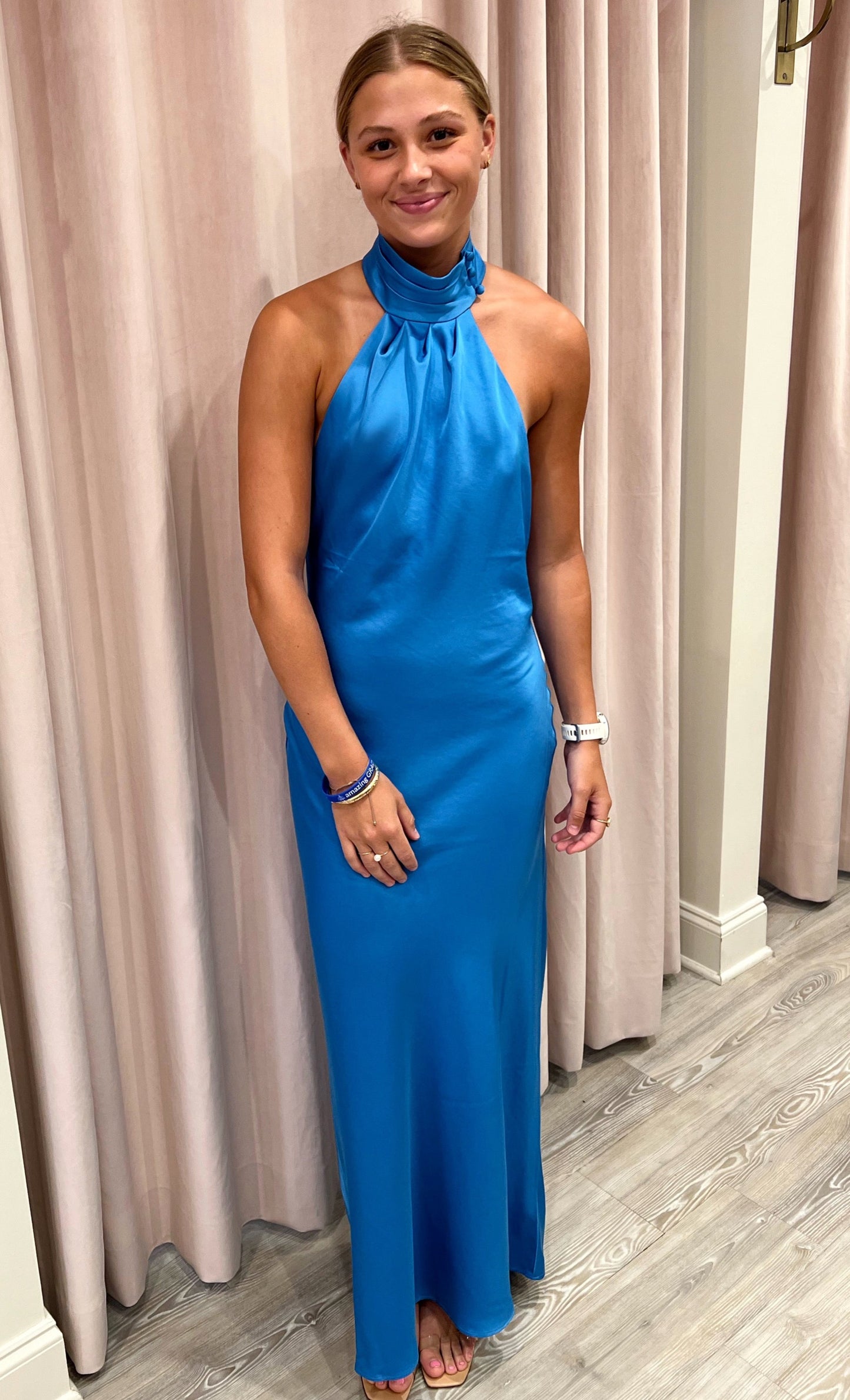 Significant Other Darcy Backless Dress - Azure Blue