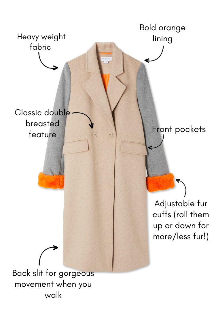 Never Fully Dressed Camel Fur Cuff Petra Coat