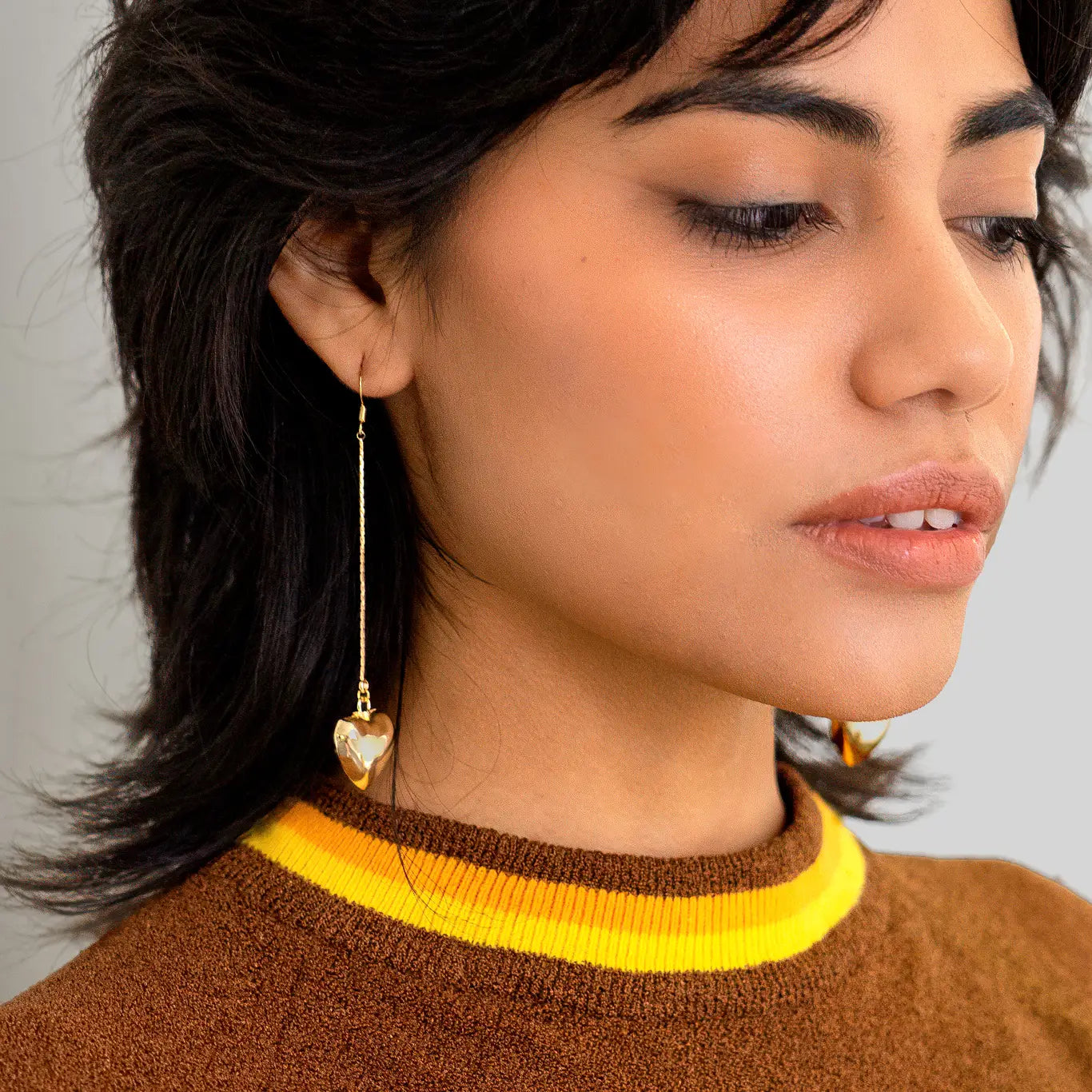 The Heart Dangle Earrings