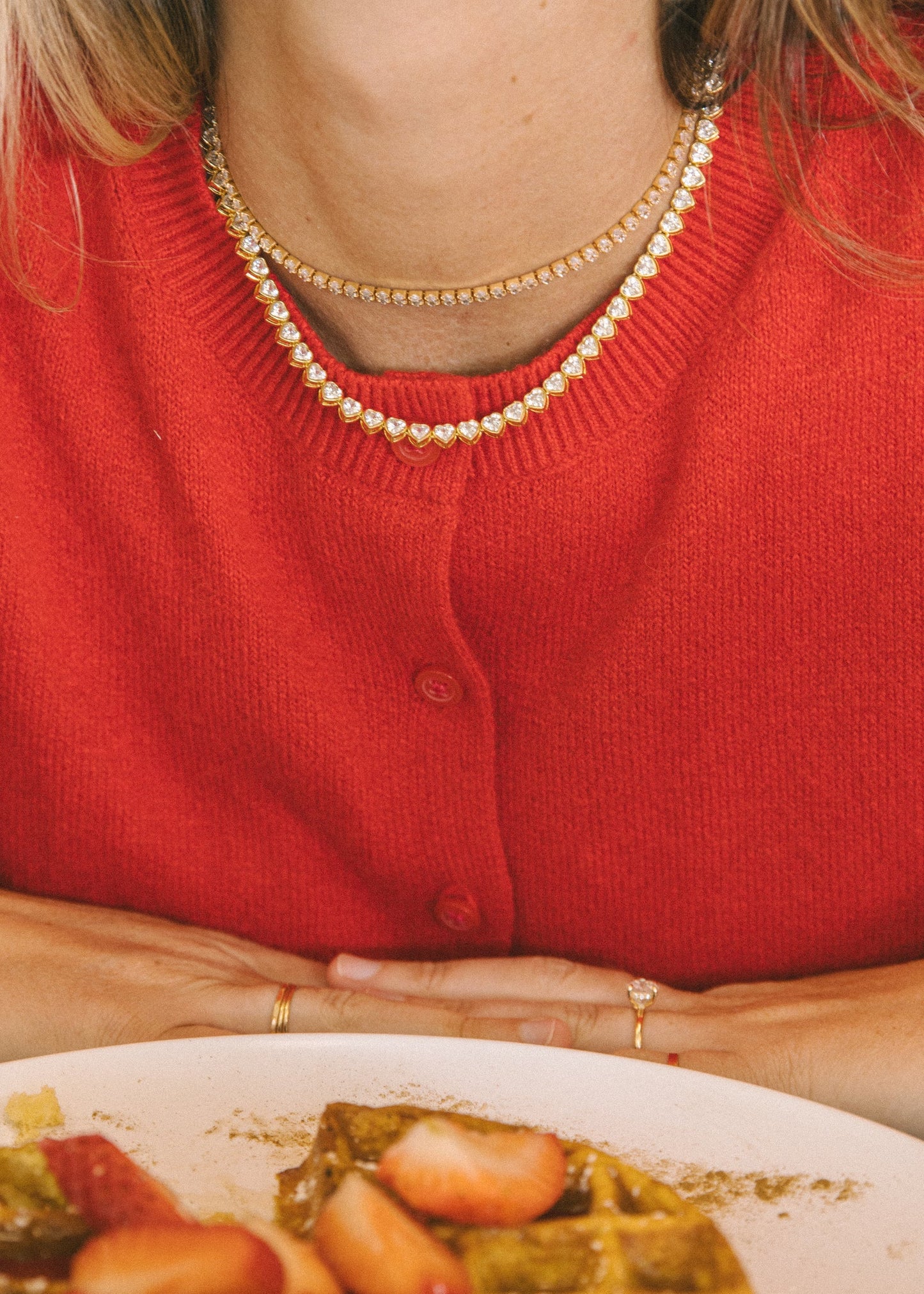 Logan Tay Heart Tennis Necklace