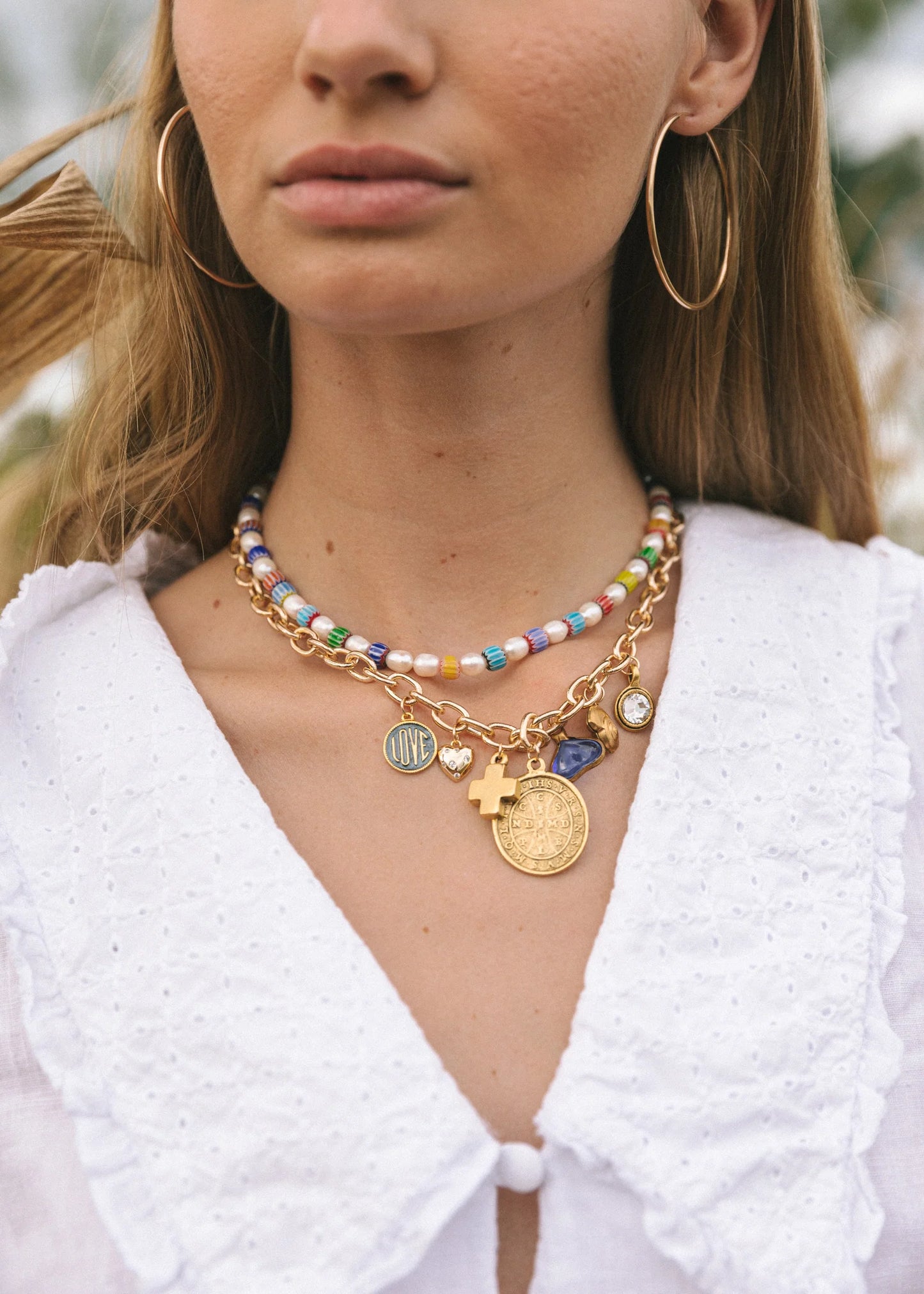 Logan Tay St. Benedict Charm Necklace