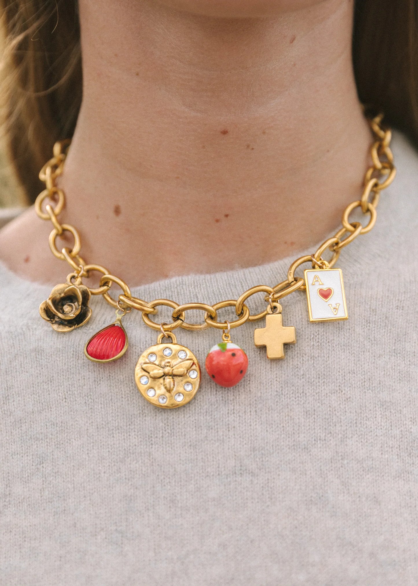 Logan Tay Strawberry Charm Necklace