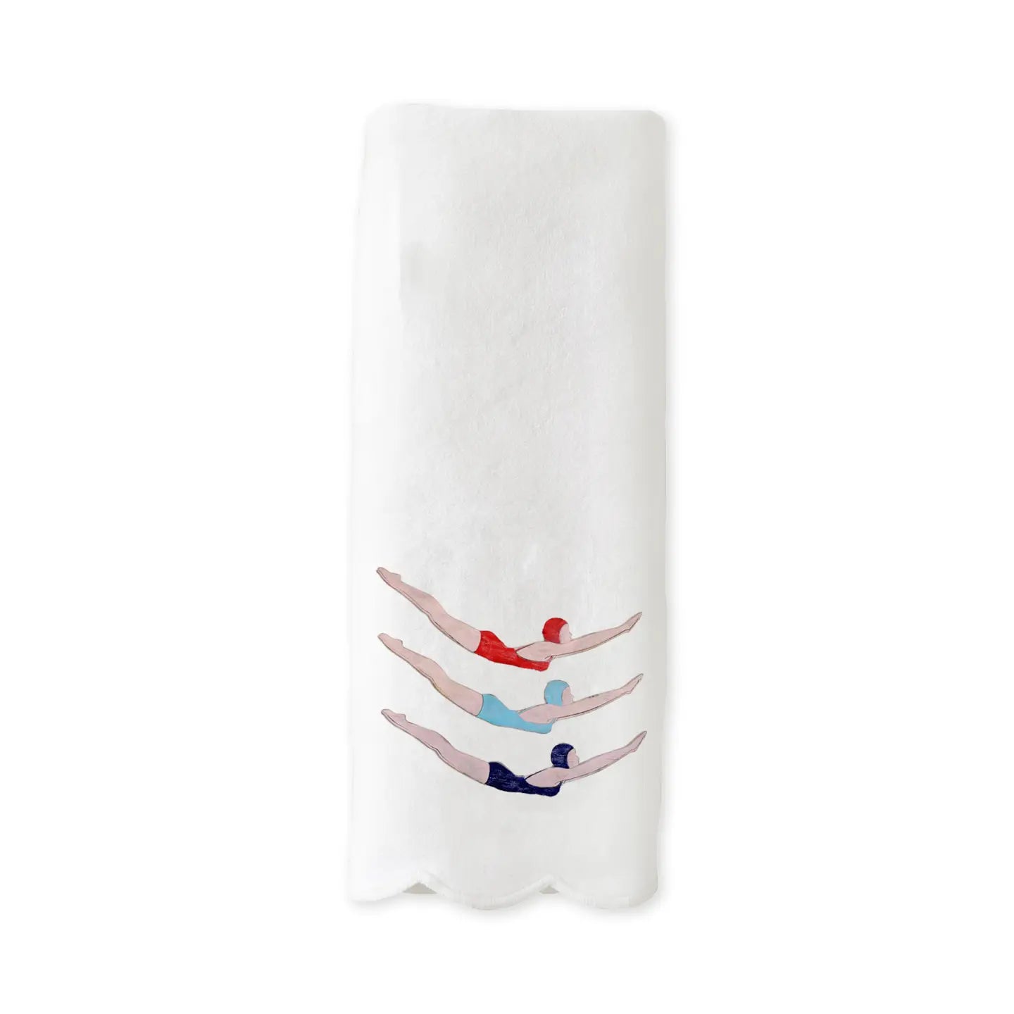 Retro Dive Scallop Guest Towel