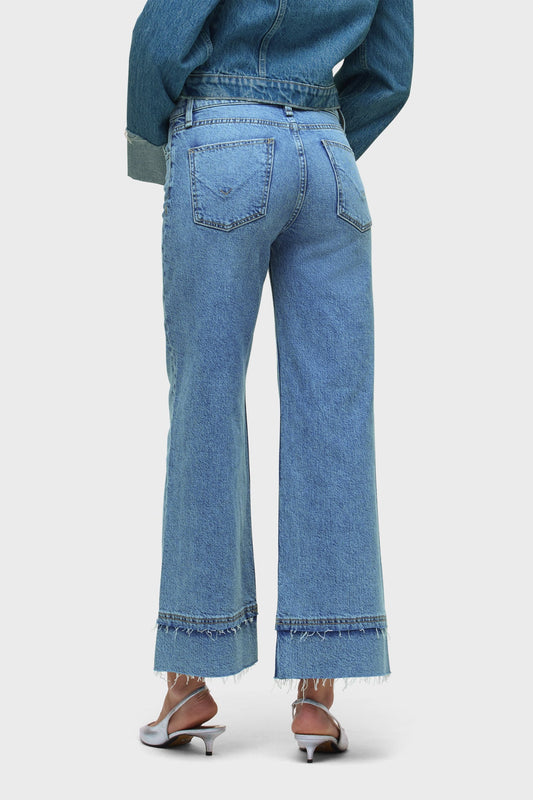 Hudson Rosie High-Rise Wide Leg Ankle Cuff Raw Hem