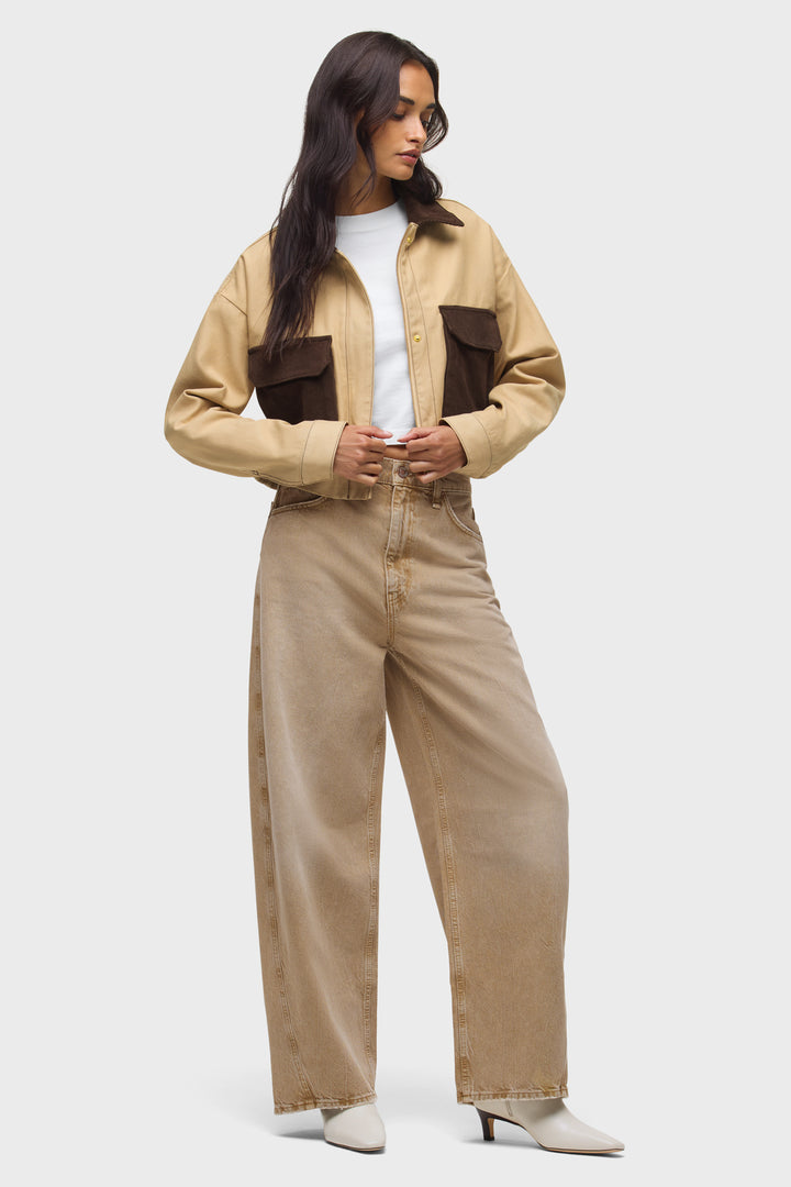 Hudson Bailey Relaxed Barrel Jean - Burnt Khaki