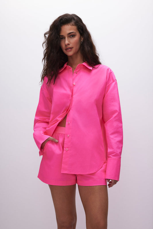 Good American Coated Poplin Shirt