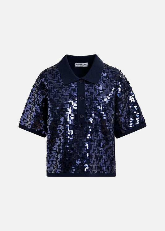 ESSENTIEL ANTWERP Glitz embroidered polo