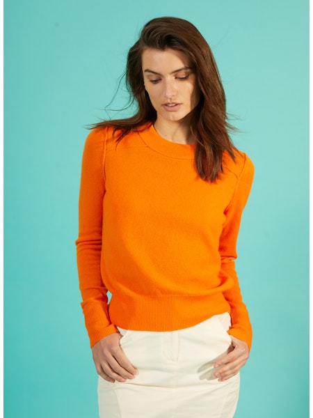 Autumn Cashmere Cropped Crew w Reverse Seams