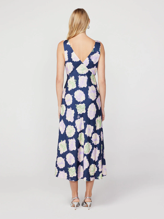 Kitri Claire Navy Pasture Print Slip Dress