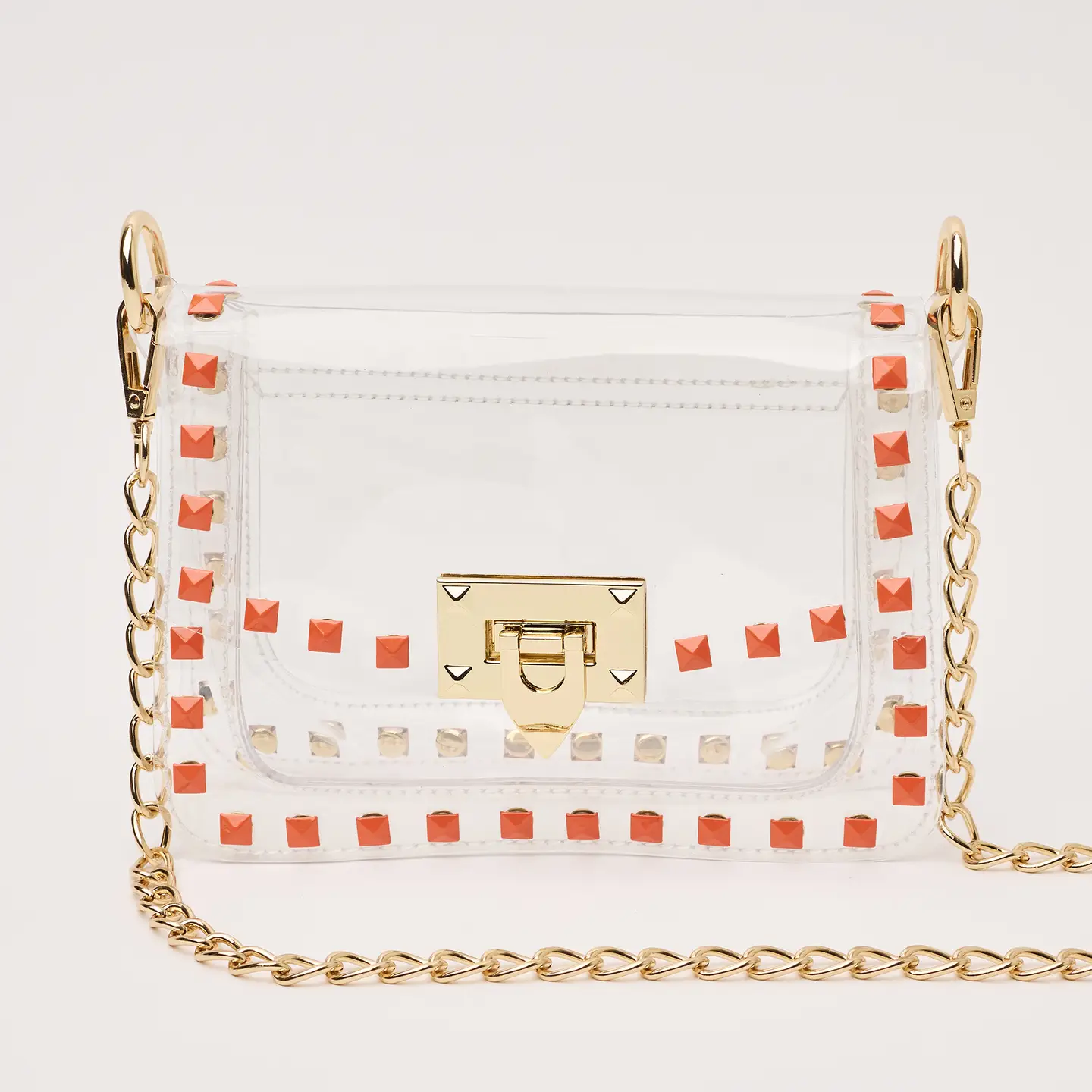 The Jackie In Orange Clear Bag