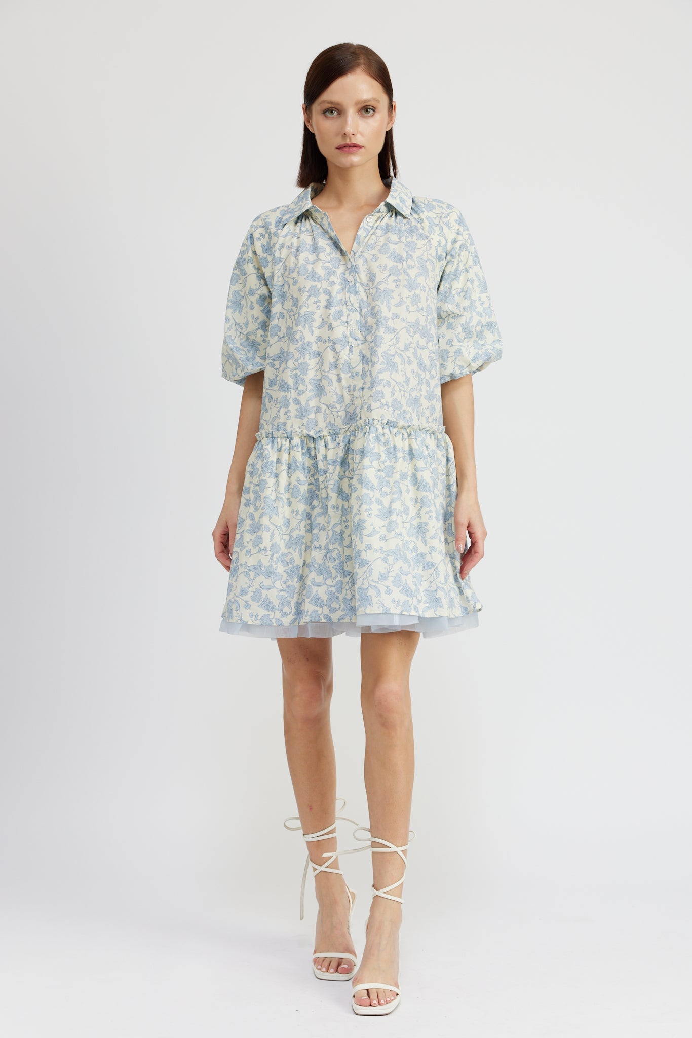 En Saison Egret Mini Dress