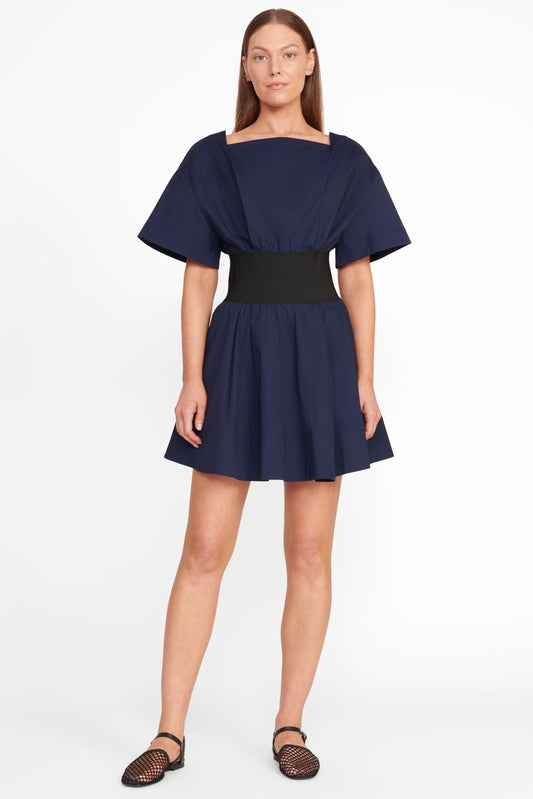 Staud Mini Amy Dress - Navy/Black