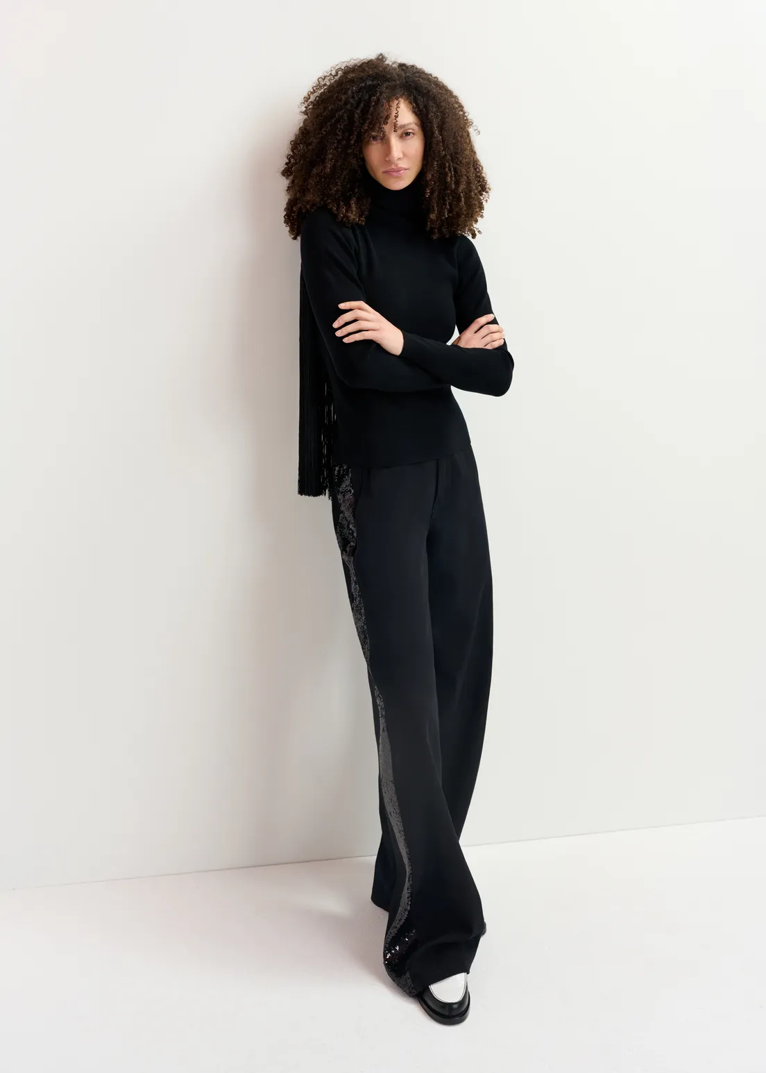Essentiel Antwerp Turtleneck Sweater With Fringes
