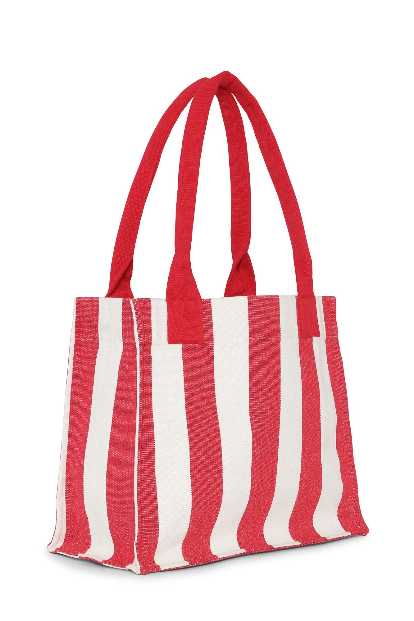 Ganni RED STRIPED EASY SHOPPER LARGE