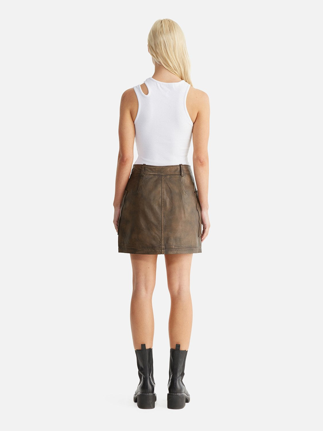 Ena Pelly Lennie Leather Mini Skirt