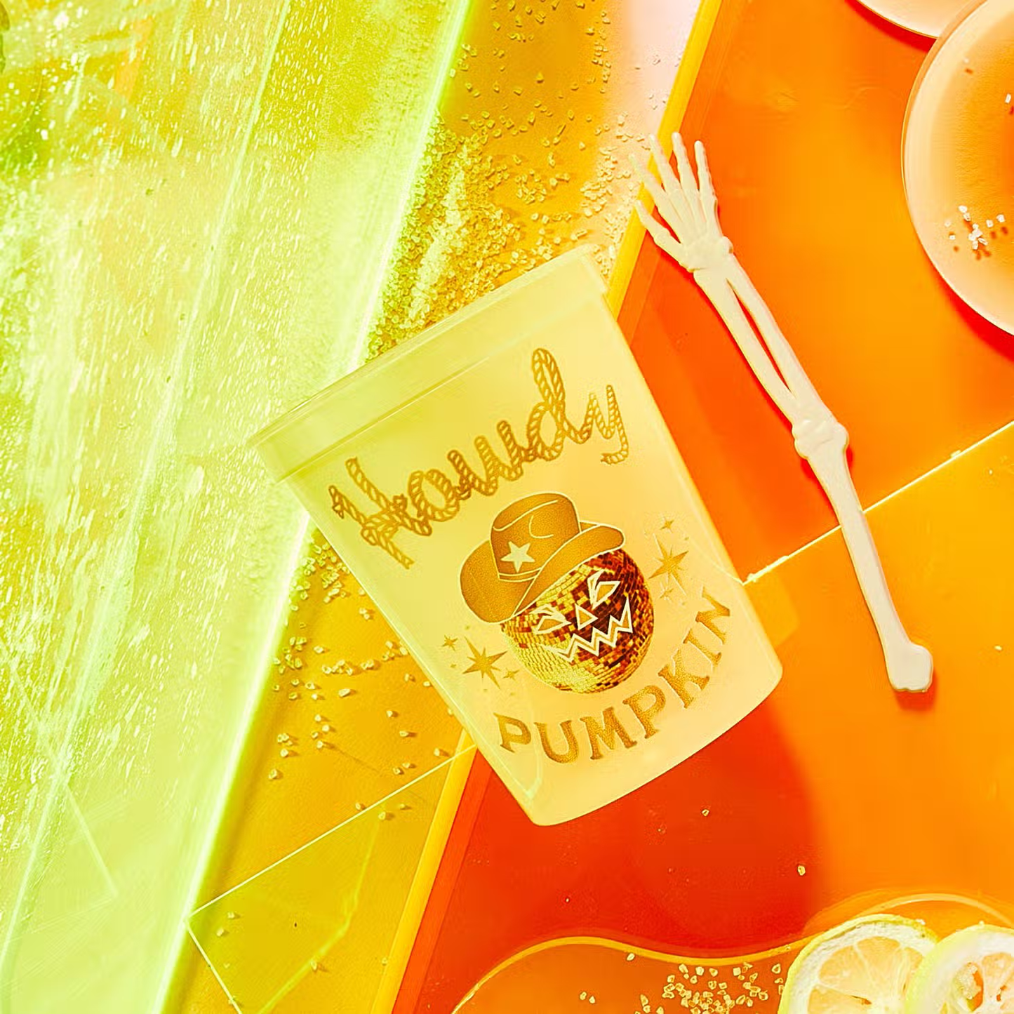 Howdy Disco Color Changing To Orange Stadium Cup - Halloween