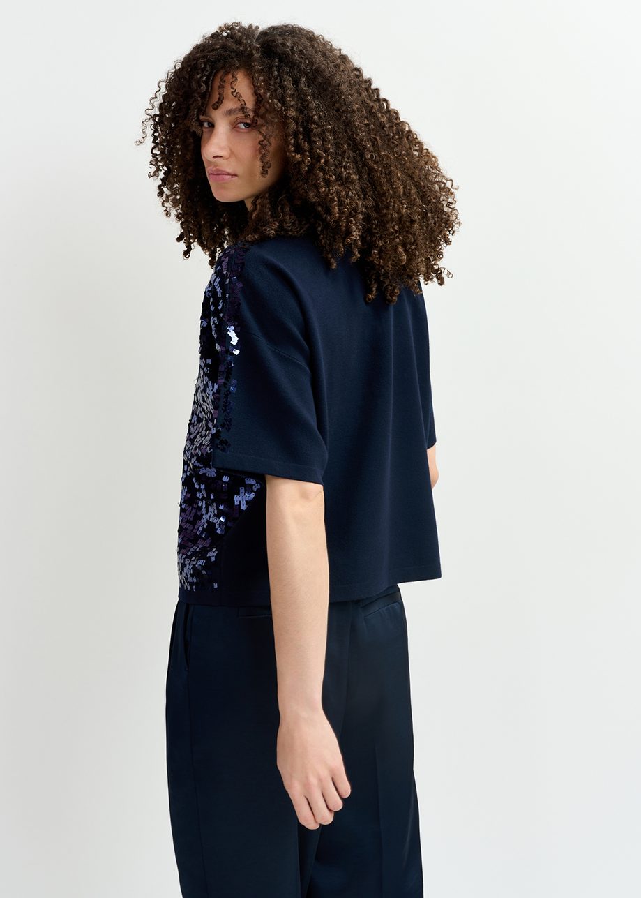 ESSENTIEL ANTWERP Glitz embroidered polo