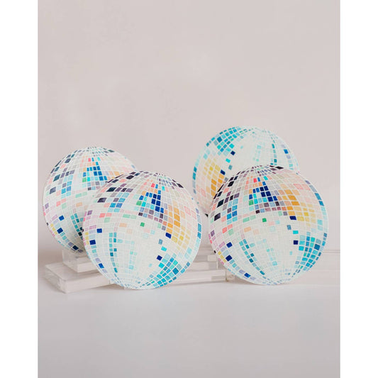 Rainbow Disco Ball Reusable Chipboard Coasters - Set of Four