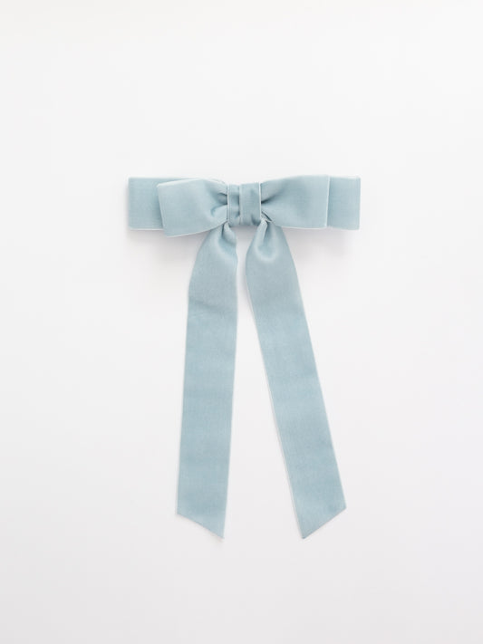Judy Long Bow Barrette - Powder Blue