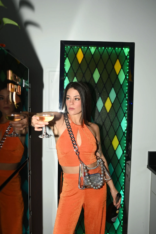 Clear Silver Disco Bag