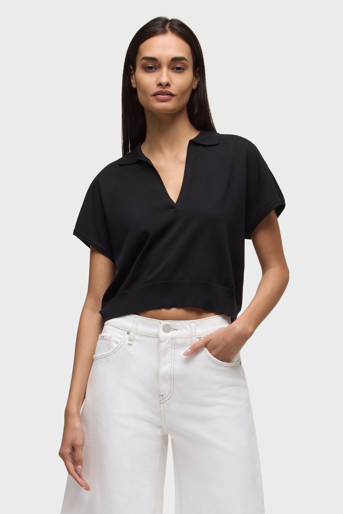 Hudson Draped Collared Sweater