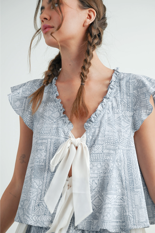 Ruffle Tie Top
